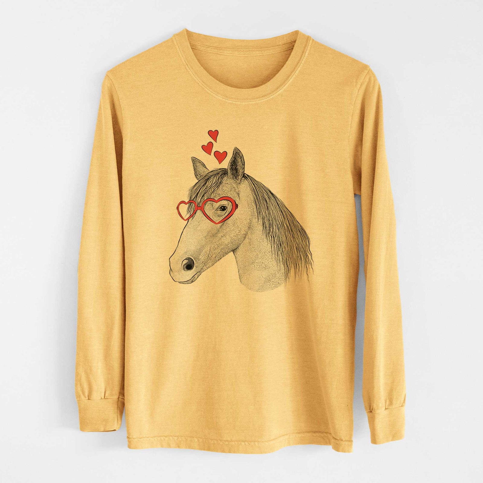Valentine Midnight the Missouri Foxtrotter Horse - Heavyweight 100% Cotton Long Sleeve