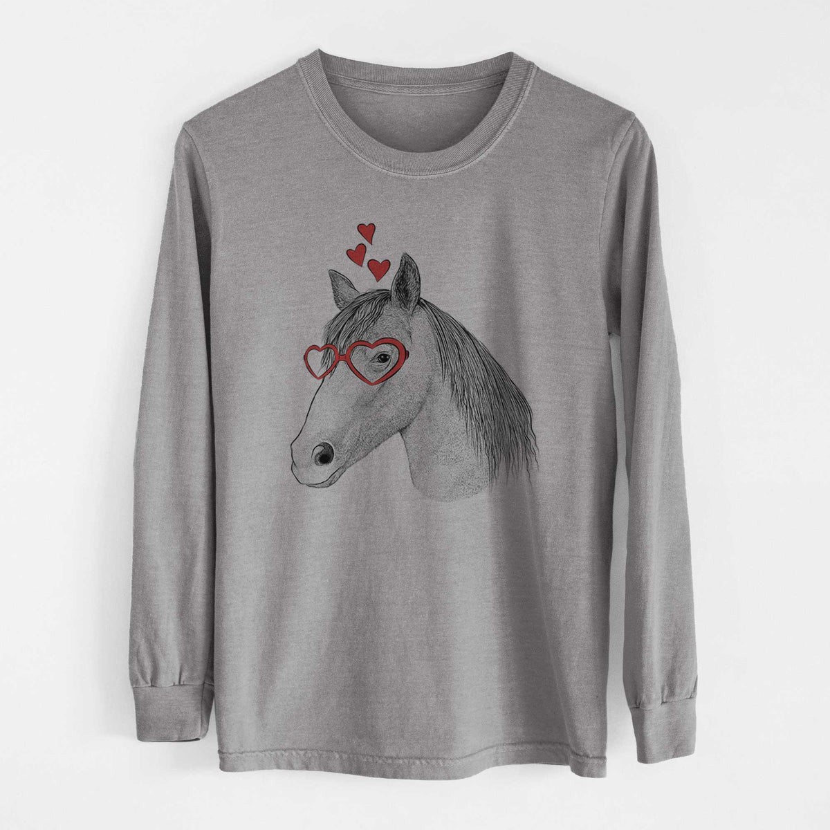 Valentine Midnight the Missouri Foxtrotter Horse - Heavyweight 100% Cotton Long Sleeve