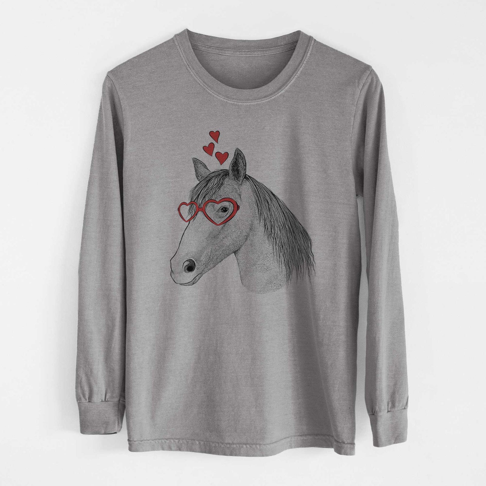 Valentine Midnight the Missouri Foxtrotter Horse - Heavyweight 100% Cotton Long Sleeve