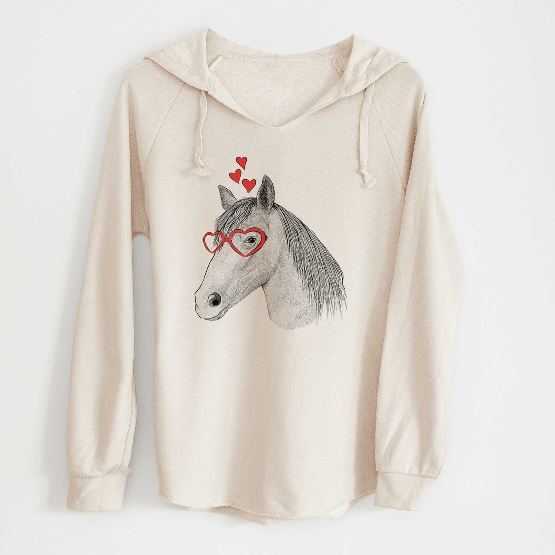 Valentine Midnight the Missouri Foxtrotter Horse - Cali Wave Hooded Sweatshirt