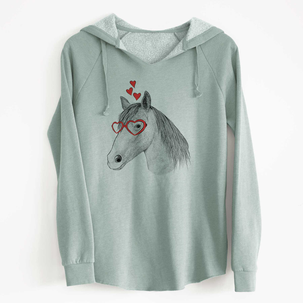 Valentine Midnight the Missouri Foxtrotter Horse - Cali Wave Hooded Sweatshirt