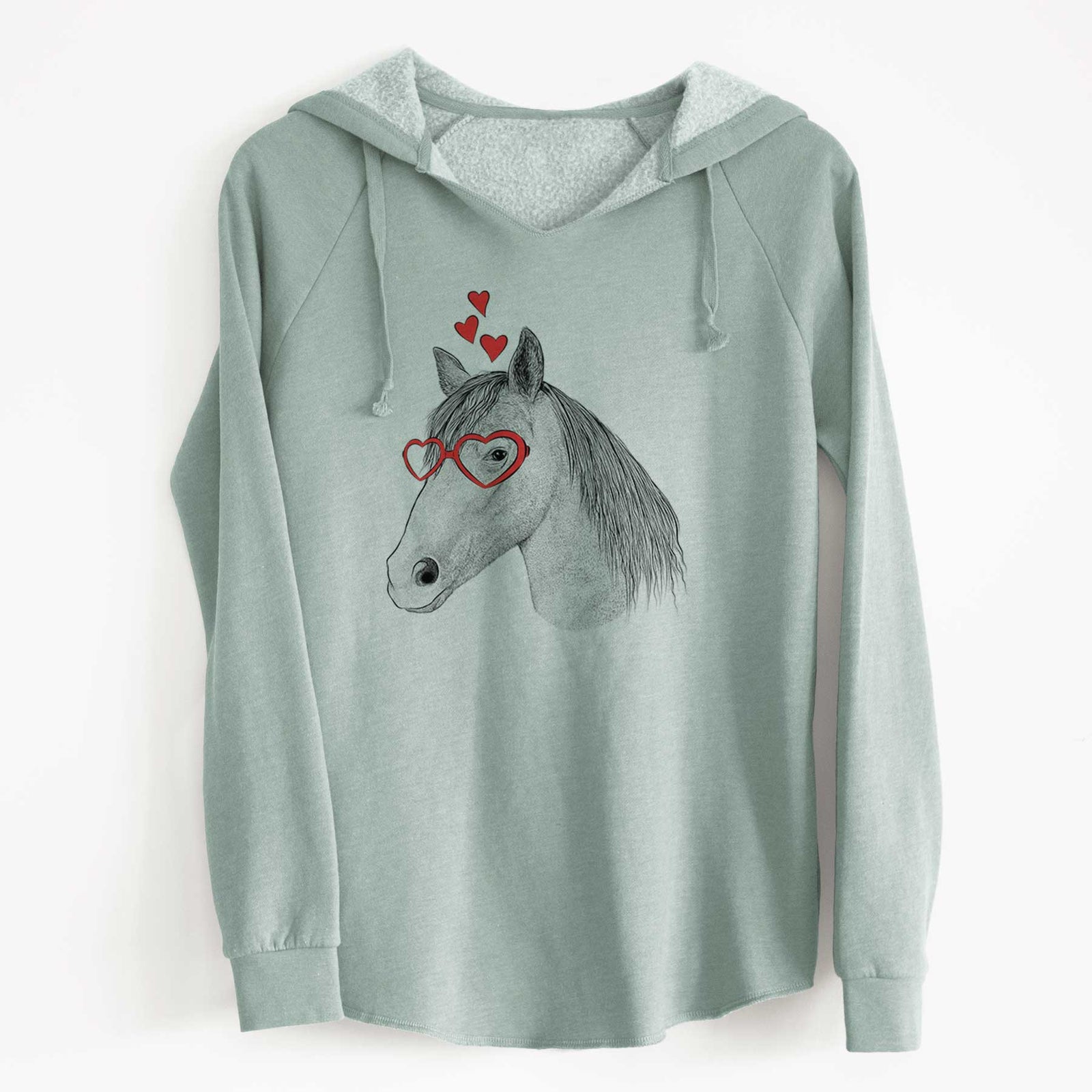 Valentine Midnight the Missouri Foxtrotter Horse - Cali Wave Hooded Sweatshirt