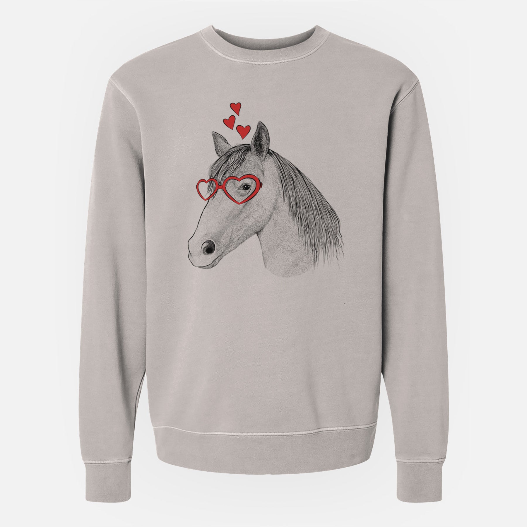 Valentine Midnight the Missouri Foxtrotter Horse - Unisex Pigment Dyed Crew Sweatshirt