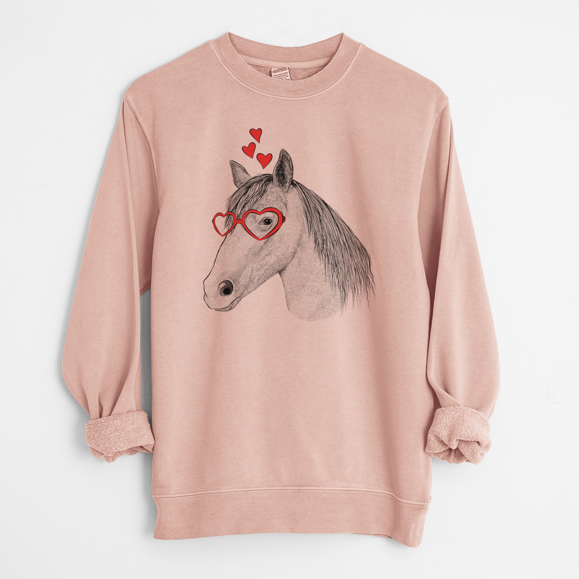 Valentine Midnight the Missouri Foxtrotter Horse - Unisex Pigment Dyed Crew Sweatshirt