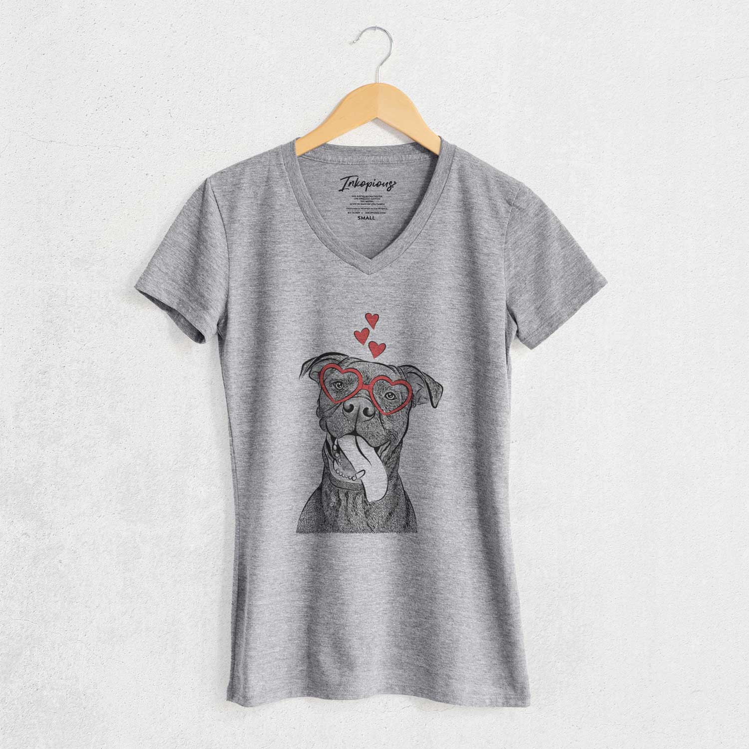 Valentine Mikey the Boxador - Women's V-neck Shirt