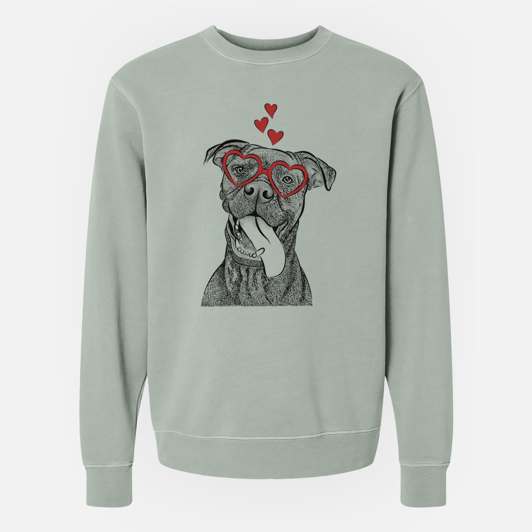 Valentine Mikey the Boxador - Unisex Pigment Dyed Crew Sweatshirt