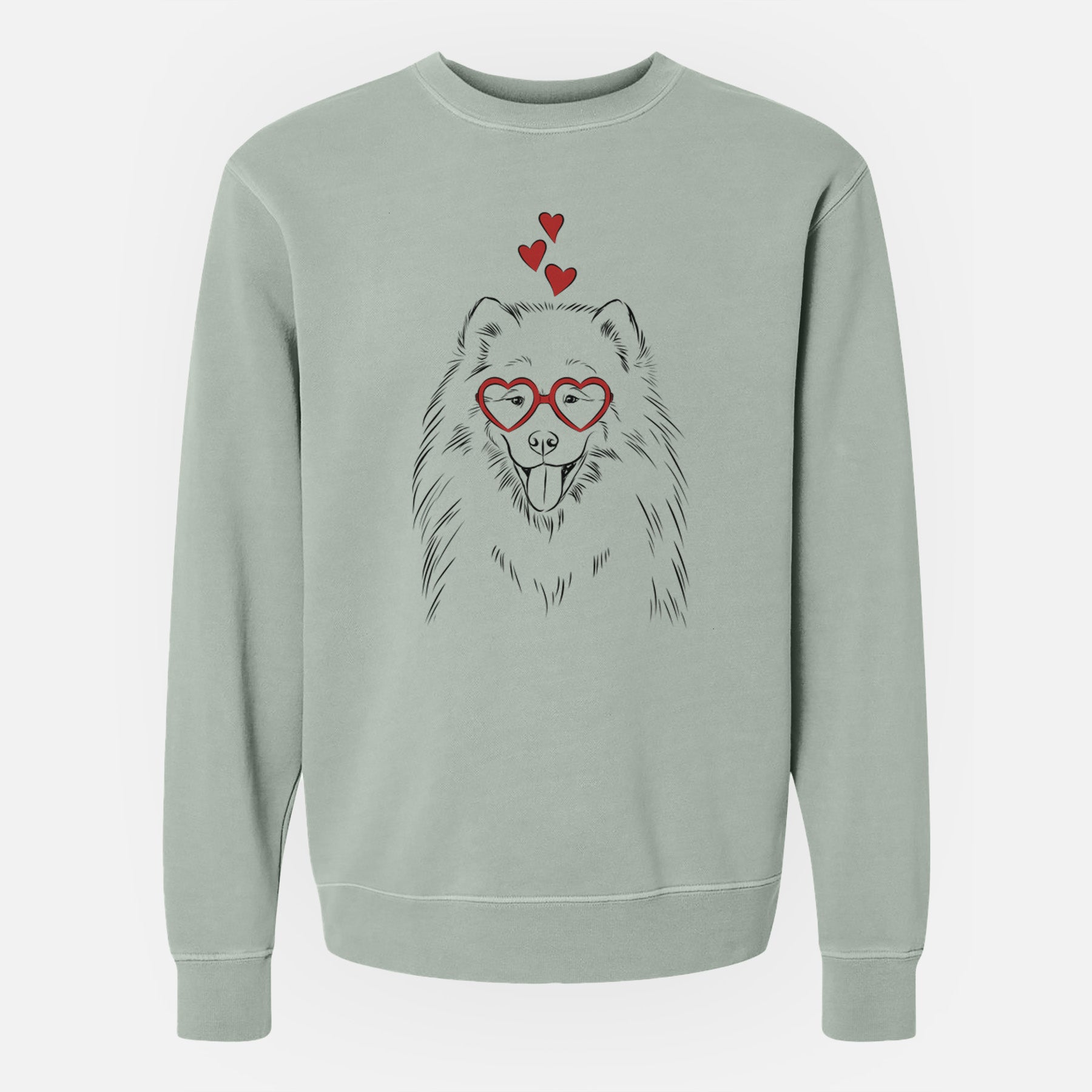 Valentine Mikko the Samoyed - Unisex Pigment Dyed Crew Sweatshirt