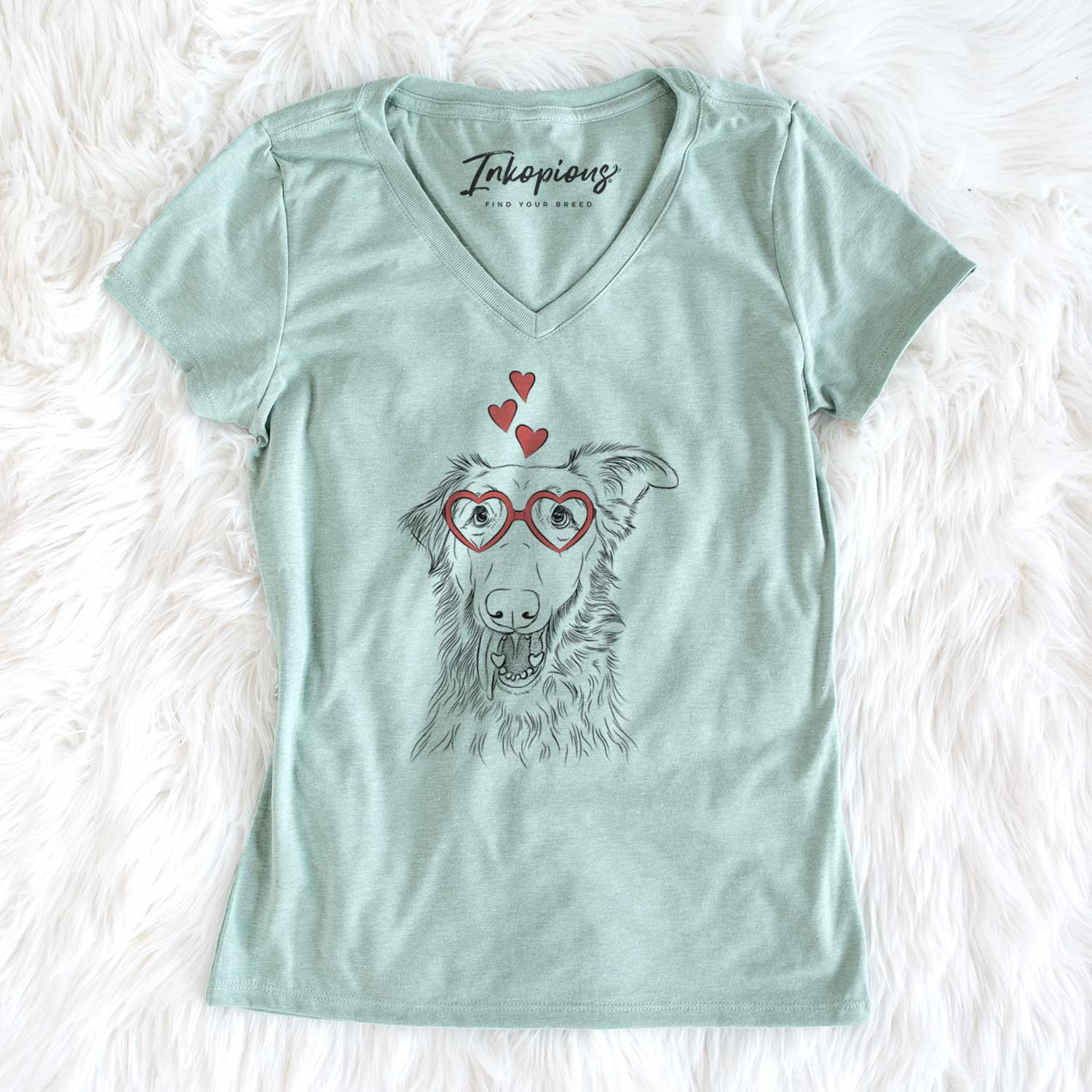 Valentine Mila the Mixed Breed - Women's V-neck Shirt