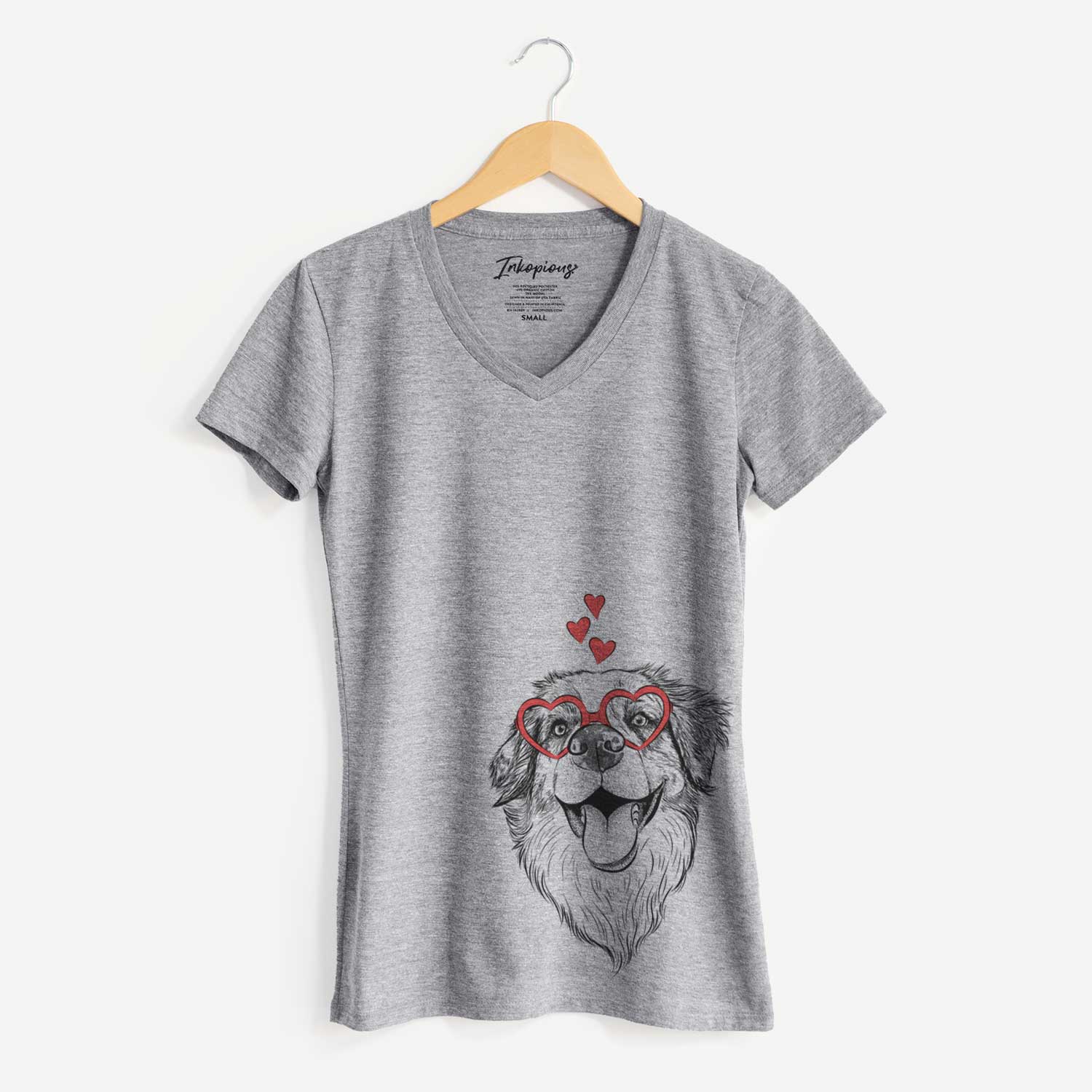 Valentine Mila the Australian Shepherd - Women's V-neck Shirt