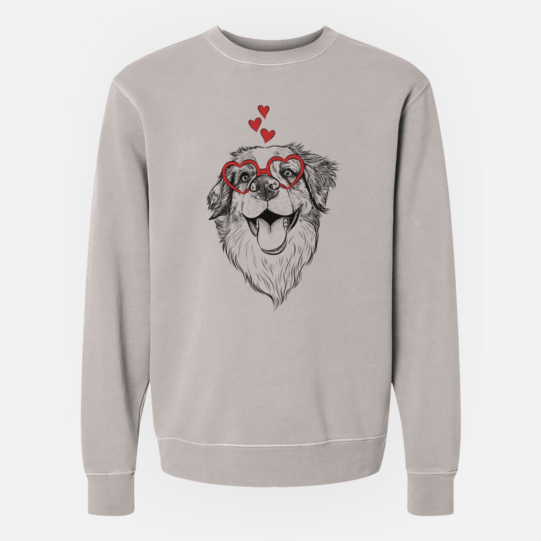 Valentine Mila the Australian Shepherd - Unisex Pigment Dyed Crew Sweatshirt