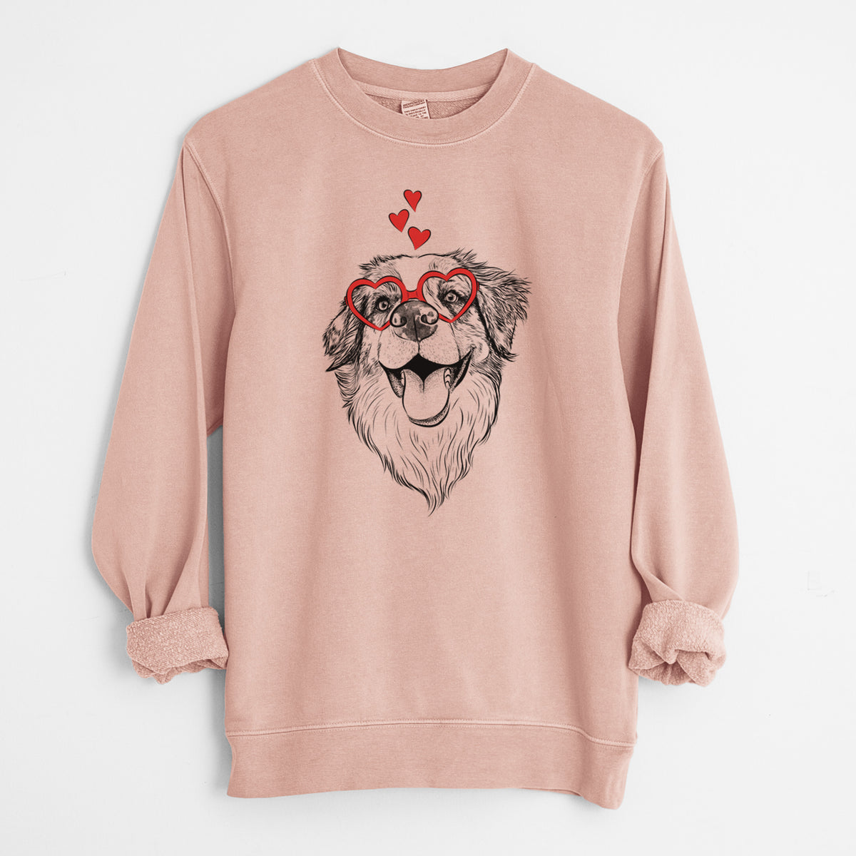 Valentine Mila the Australian Shepherd - Unisex Pigment Dyed Crew Sweatshirt