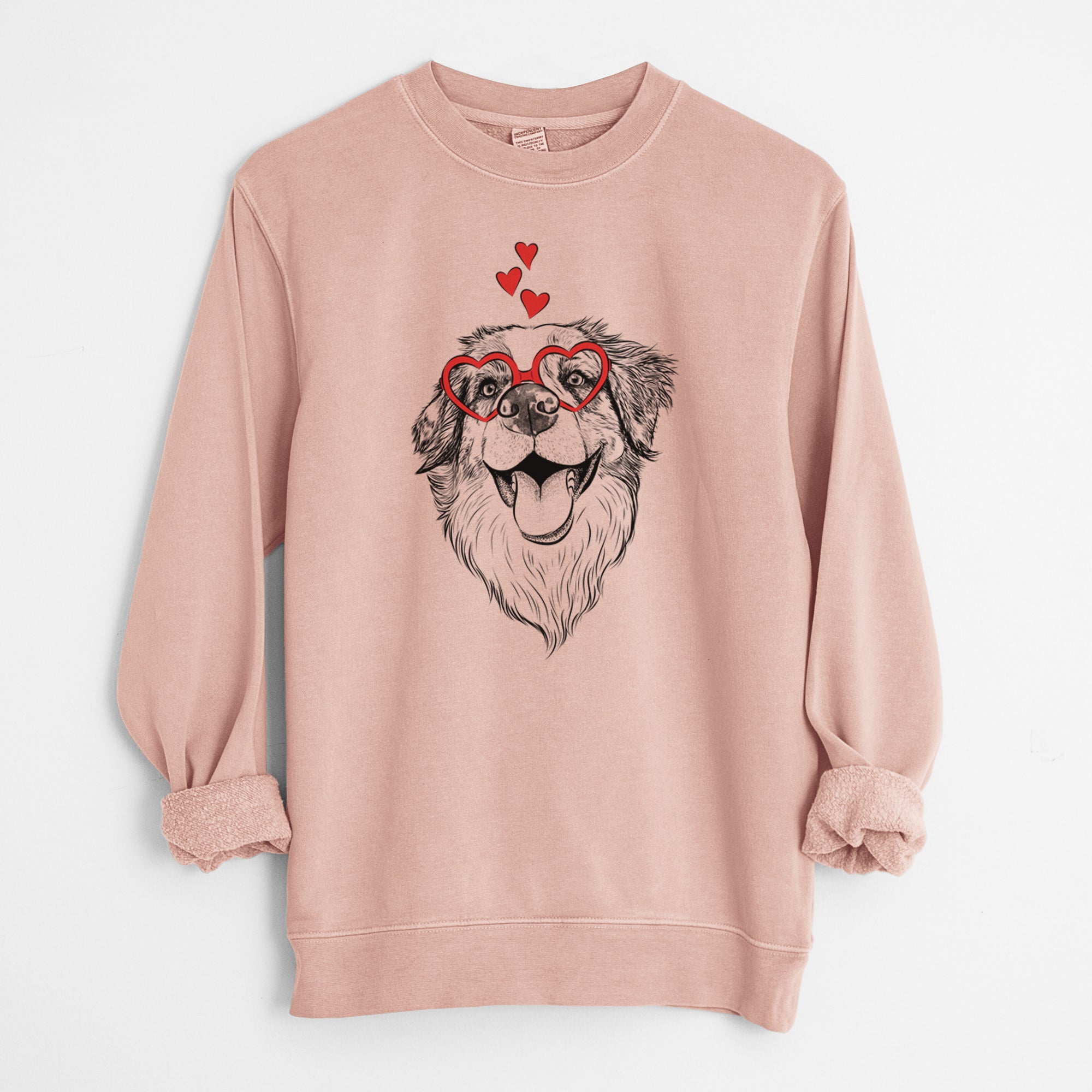 Valentine Mila the Australian Shepherd - Unisex Pigment Dyed Crew Sweatshirt