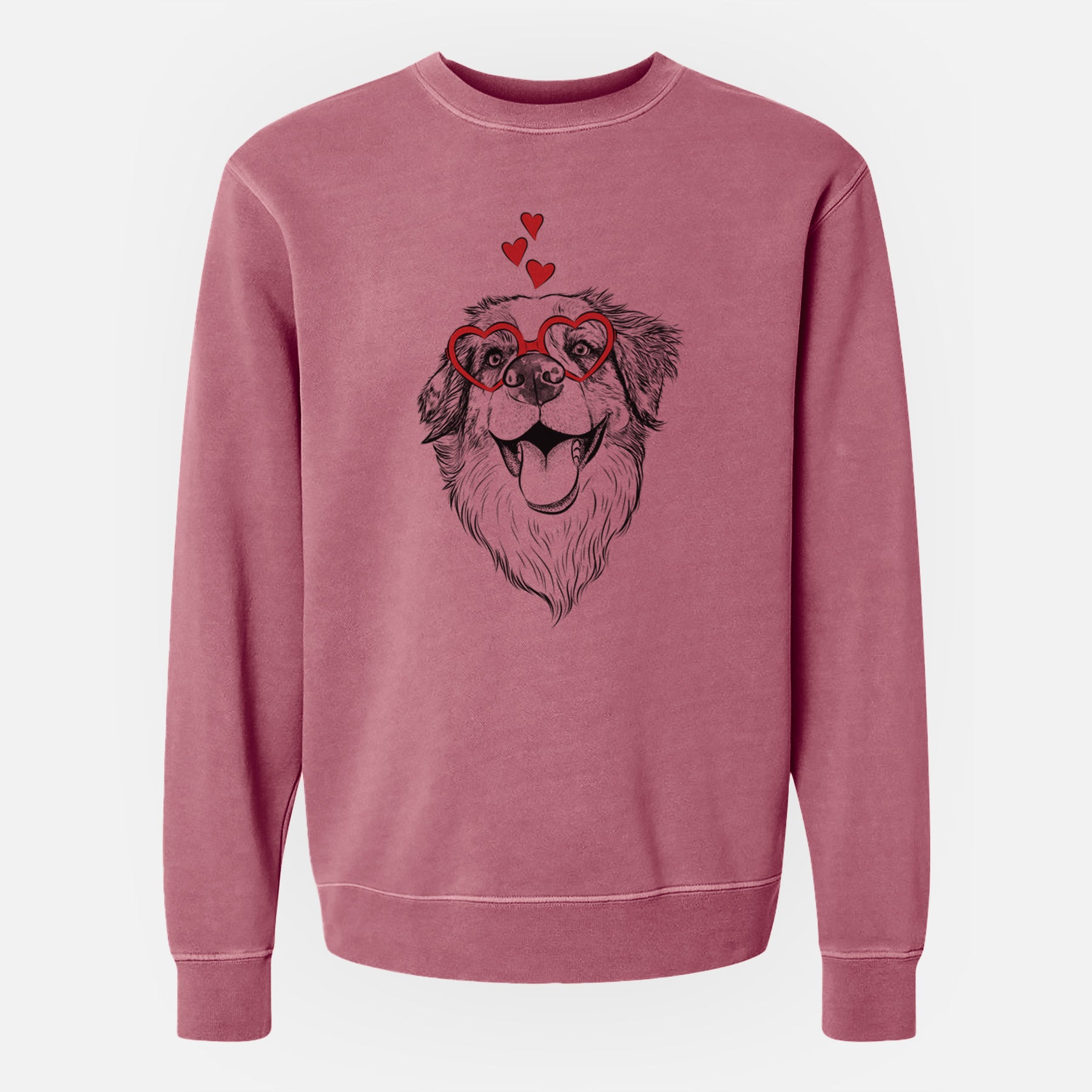 Valentine Mila the Australian Shepherd - Unisex Pigment Dyed Crew Sweatshirt