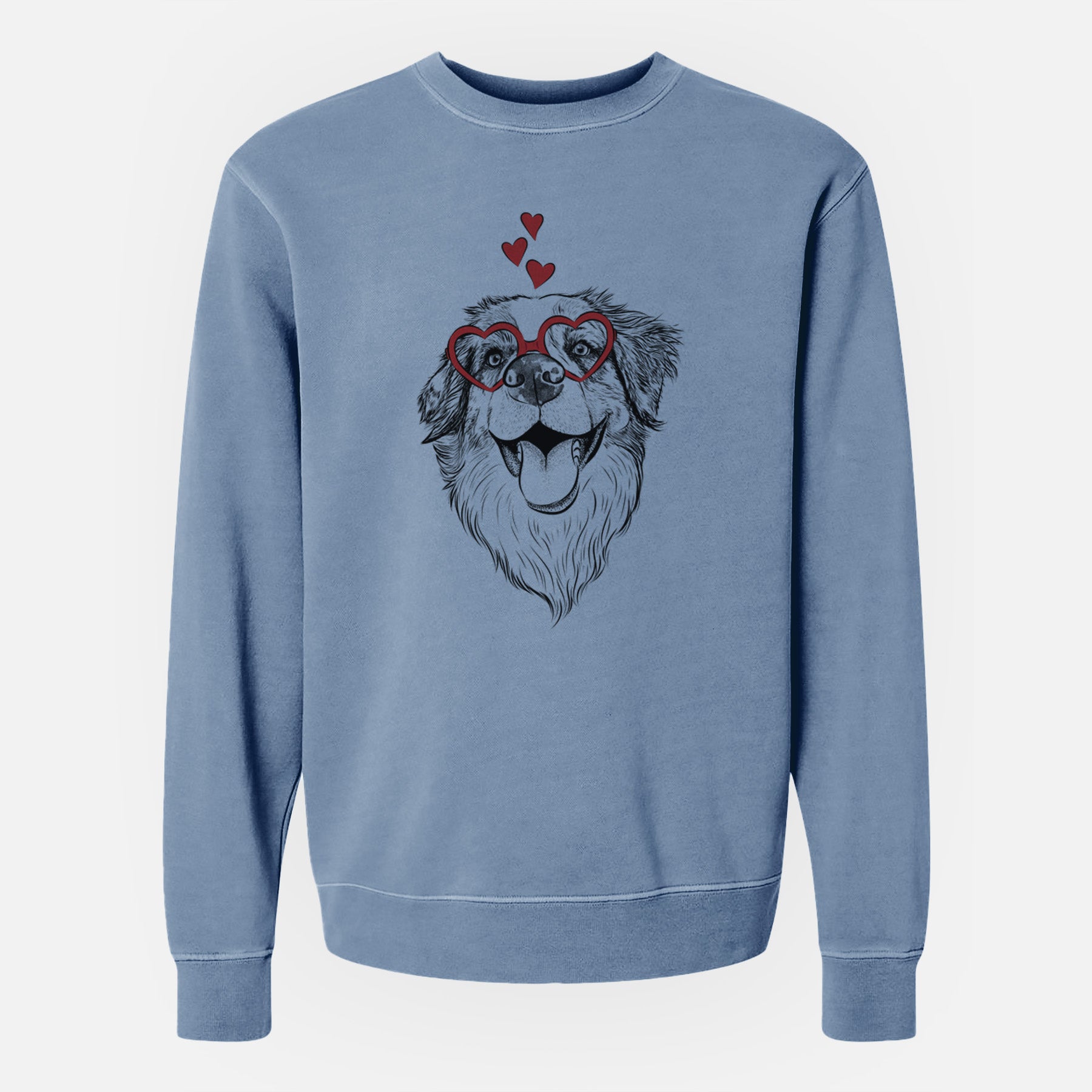 Valentine Mila the Australian Shepherd - Unisex Pigment Dyed Crew Sweatshirt