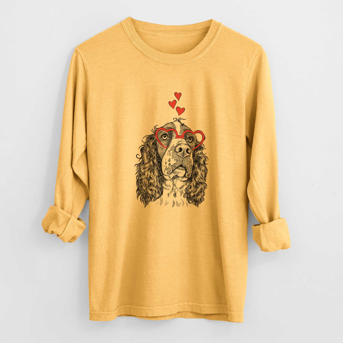 Valentine Millie Mae the English Springer Spaniel - Heavyweight 100% Cotton Long Sleeve