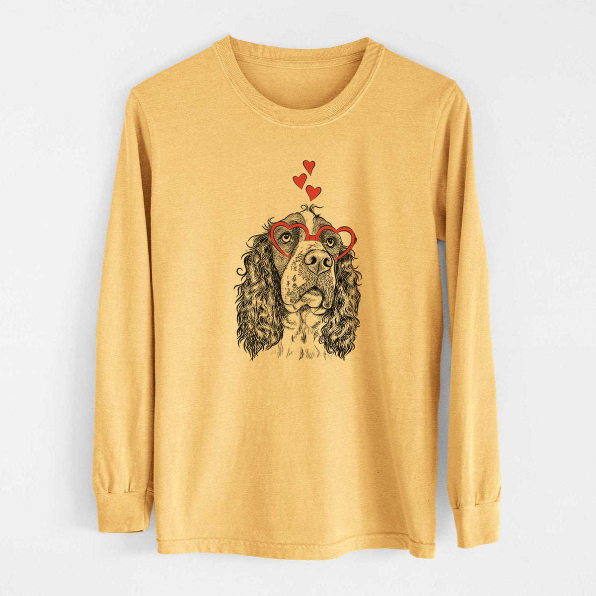 Valentine Millie Mae the English Springer Spaniel - Heavyweight 100% Cotton Long Sleeve