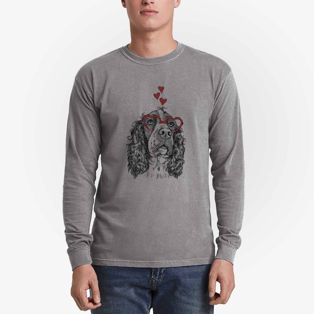 Valentine Millie Mae the English Springer Spaniel - Heavyweight 100% Cotton Long Sleeve