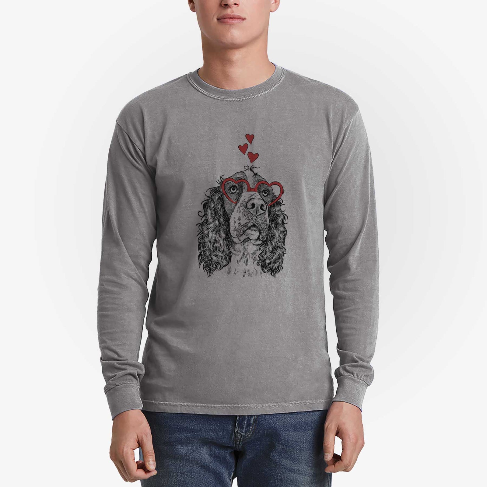 Valentine Millie Mae the English Springer Spaniel - Heavyweight 100% Cotton Long Sleeve