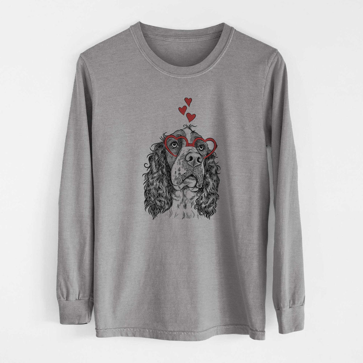 Valentine Millie Mae the English Springer Spaniel - Heavyweight 100% Cotton Long Sleeve