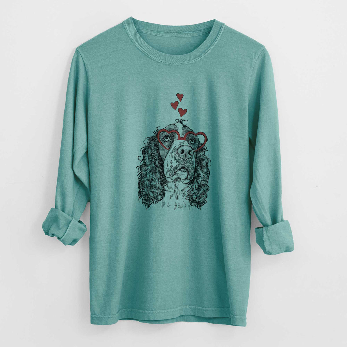Valentine Millie Mae the English Springer Spaniel - Heavyweight 100% Cotton Long Sleeve
