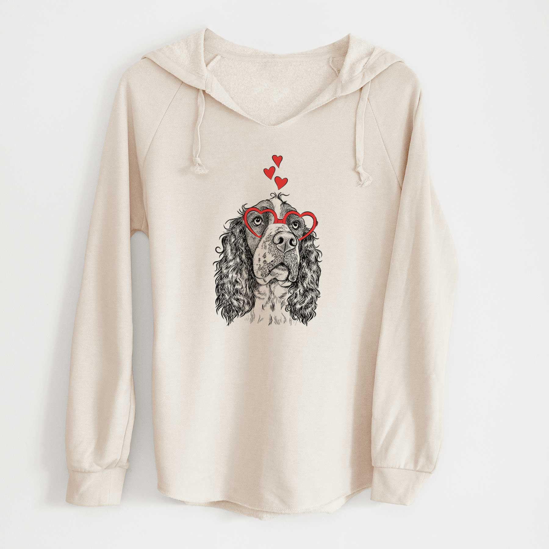 Valentine Millie Mae the English Springer Spaniel - Cali Wave Hooded Sweatshirt