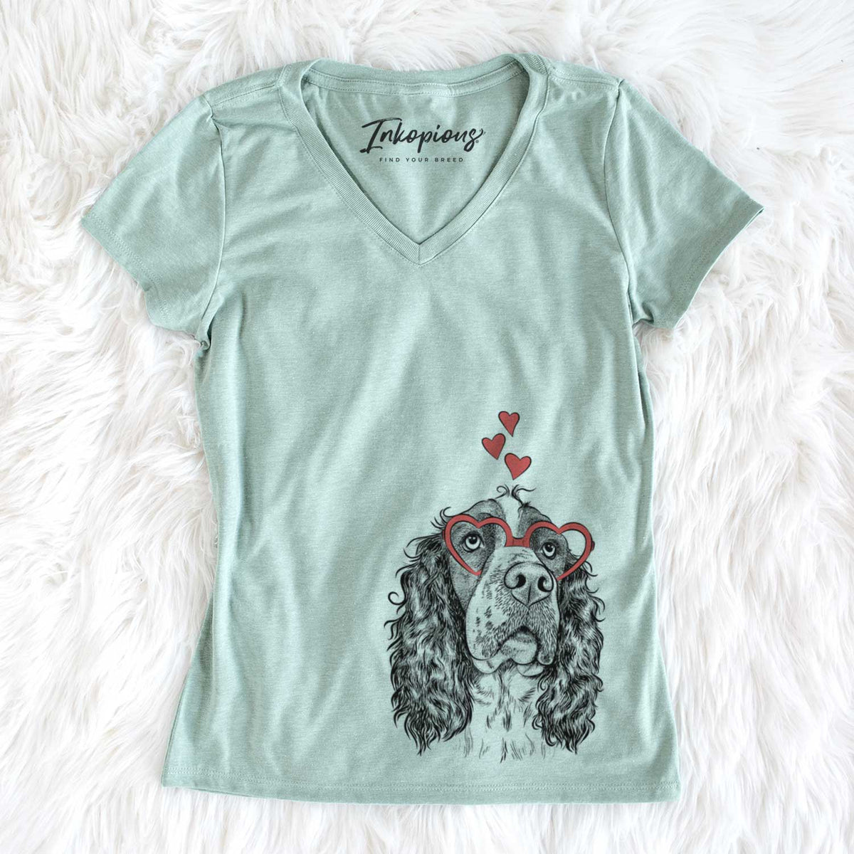 Millie Mae the English Springer Spaniel - Women's V-neck Shirt