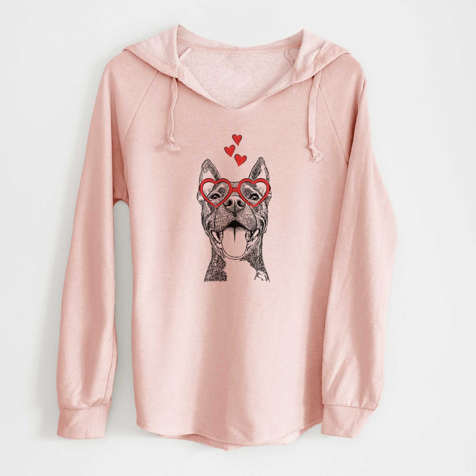 Valentine Milo the Pitbull Mix - Cali Wave Hooded Sweatshirt