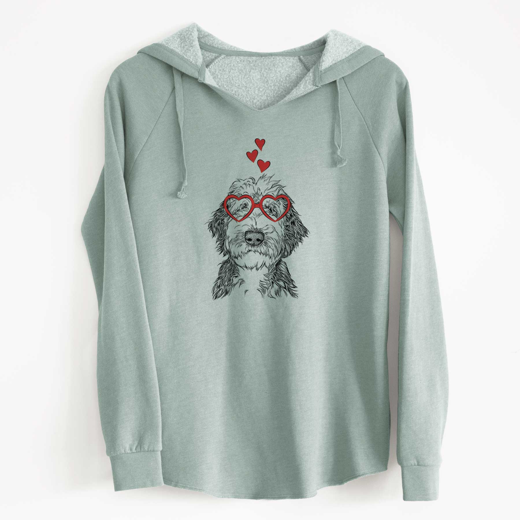 Valentine Milo Fluff the Sheepadoodle - Cali Wave Hooded Sweatshirt