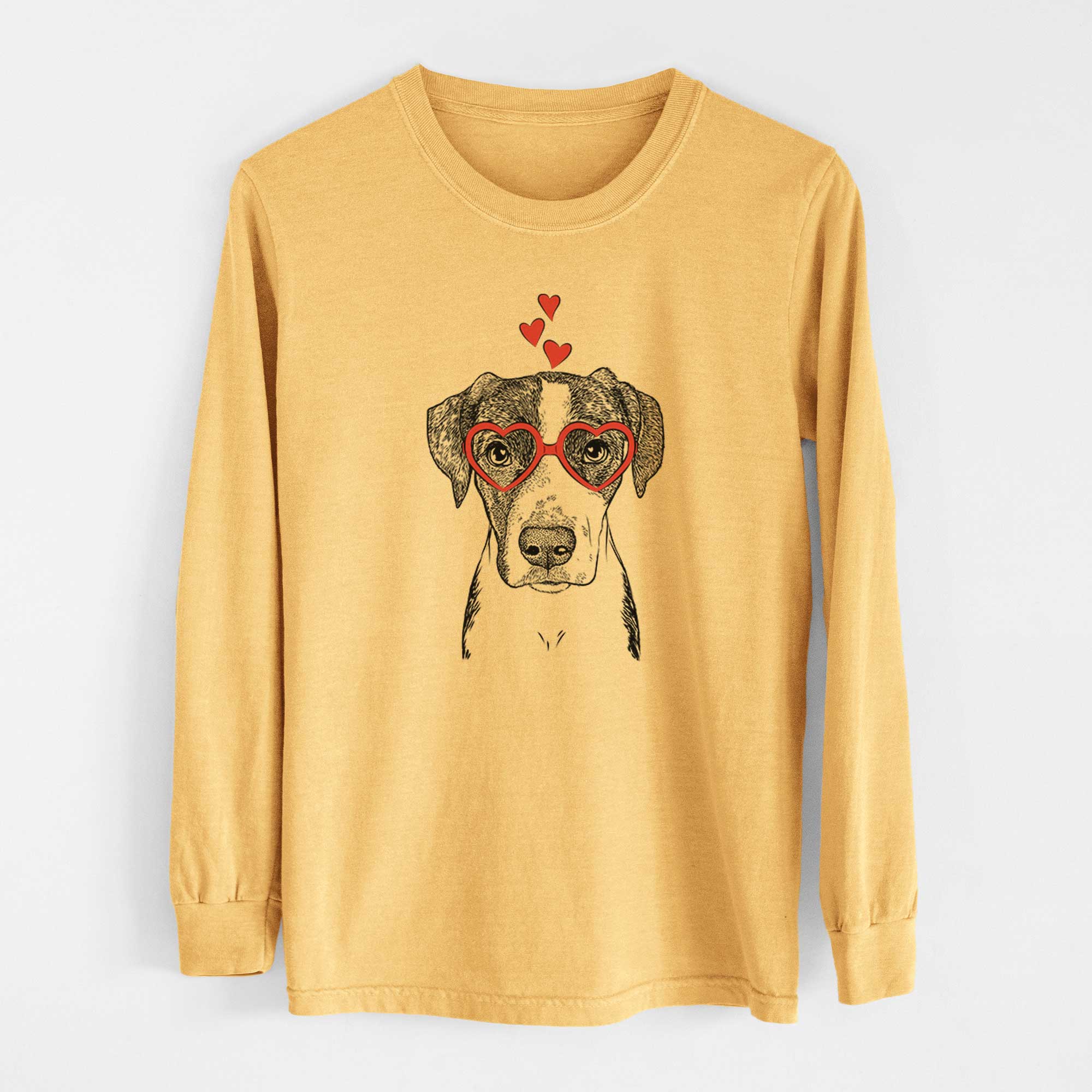 Valentine Milo the Mixed Breed - Heavyweight 100% Cotton Long Sleeve