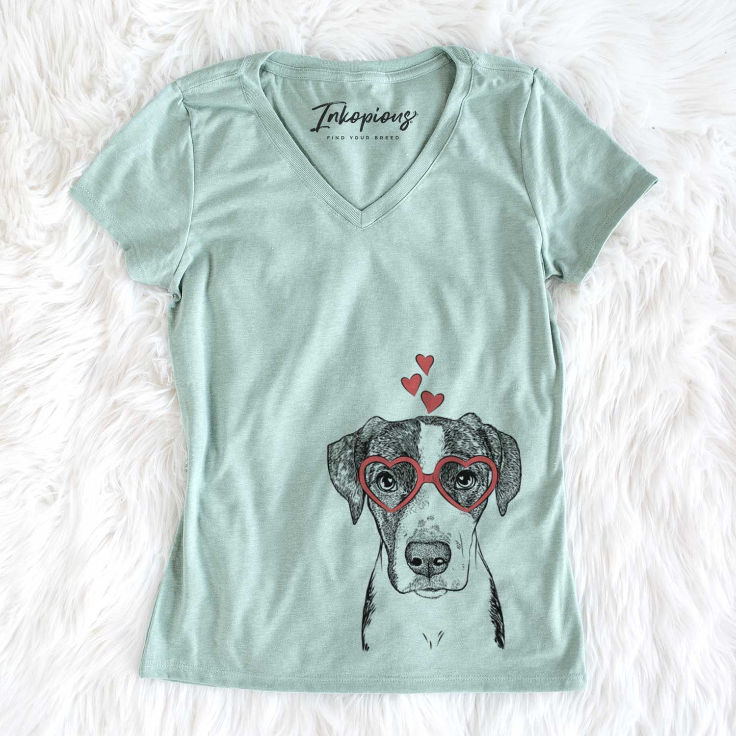 Valentine Milo the Mixed Breed - Women's V-neck Shirt