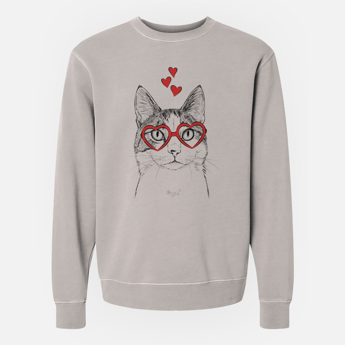 Valentine Mini Griffin the Domestic Shorthair Cat - Unisex Pigment Dyed Crew Sweatshirt
