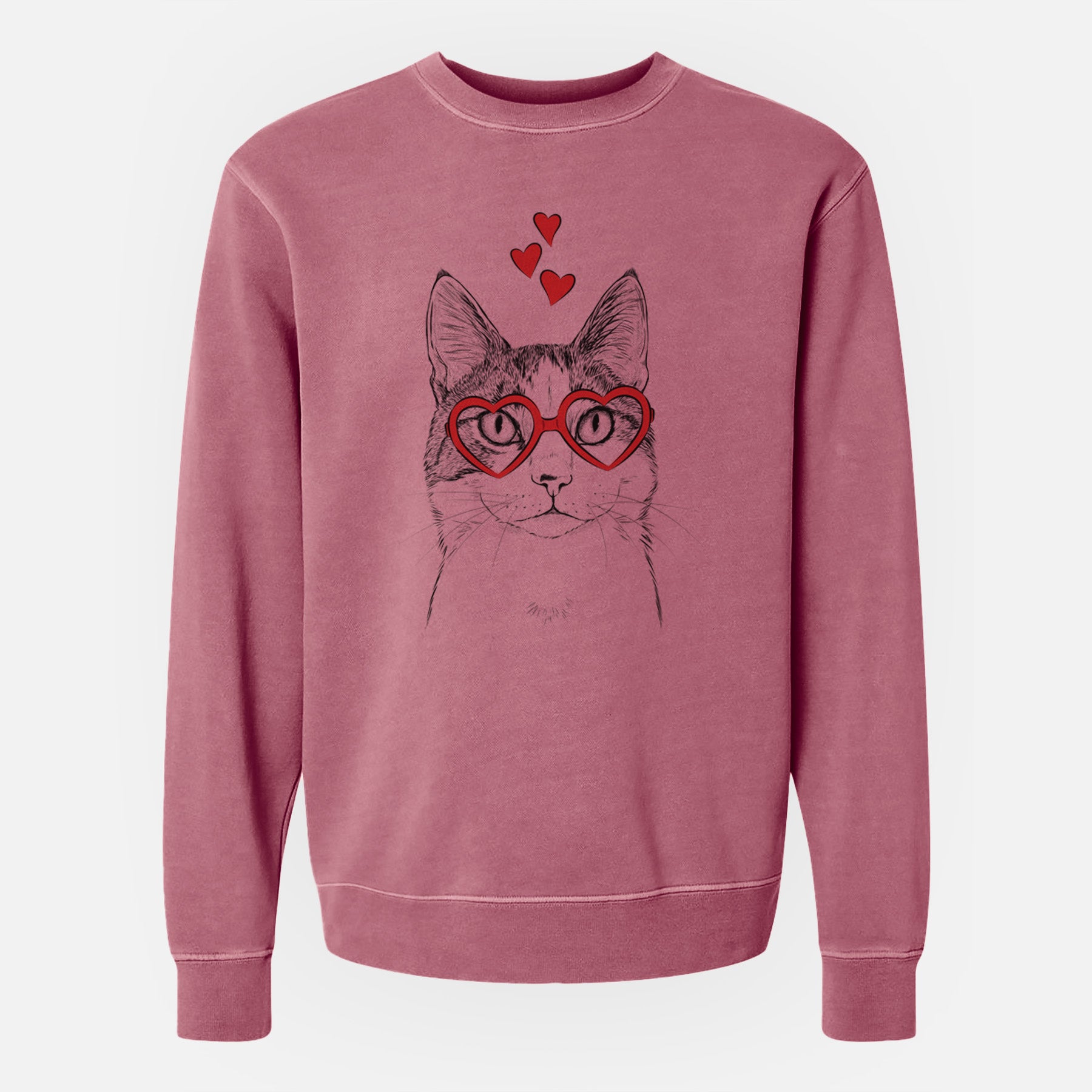 Valentine Mini Griffin the Domestic Shorthair Cat - Unisex Pigment Dyed Crew Sweatshirt