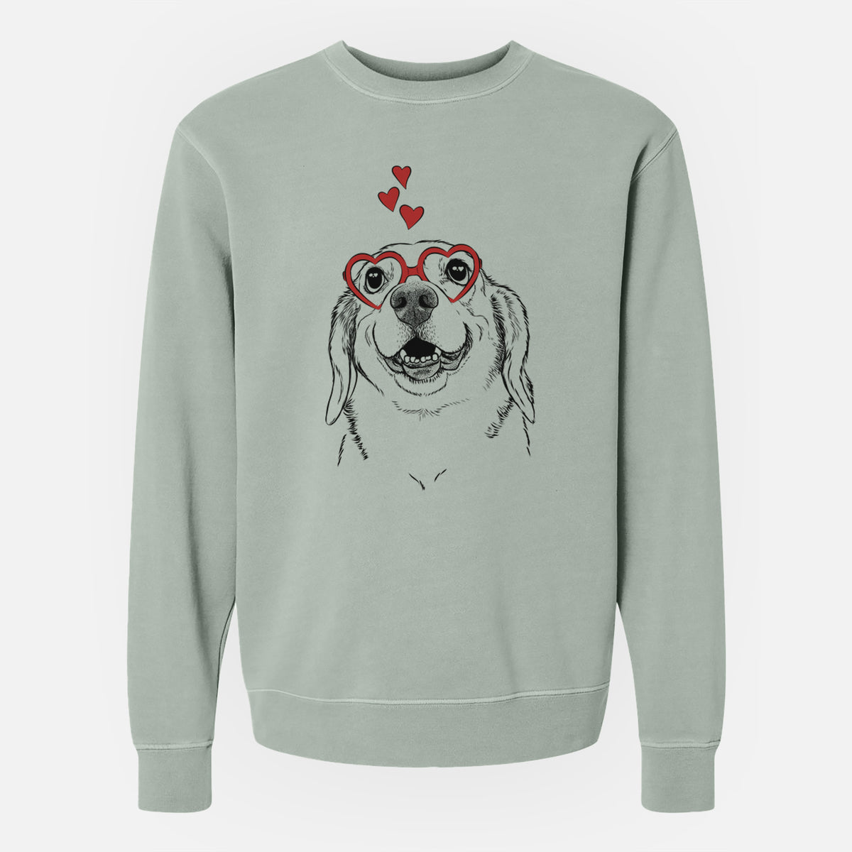 Valentine Minnie the Corgle - Unisex Pigment Dyed Crew Sweatshirt