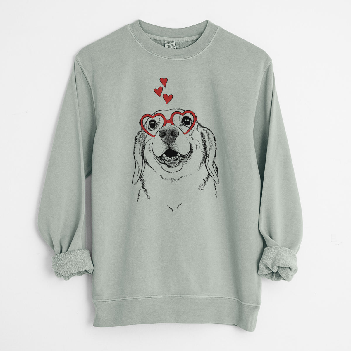 Valentine Minnie the Corgle - Unisex Pigment Dyed Crew Sweatshirt