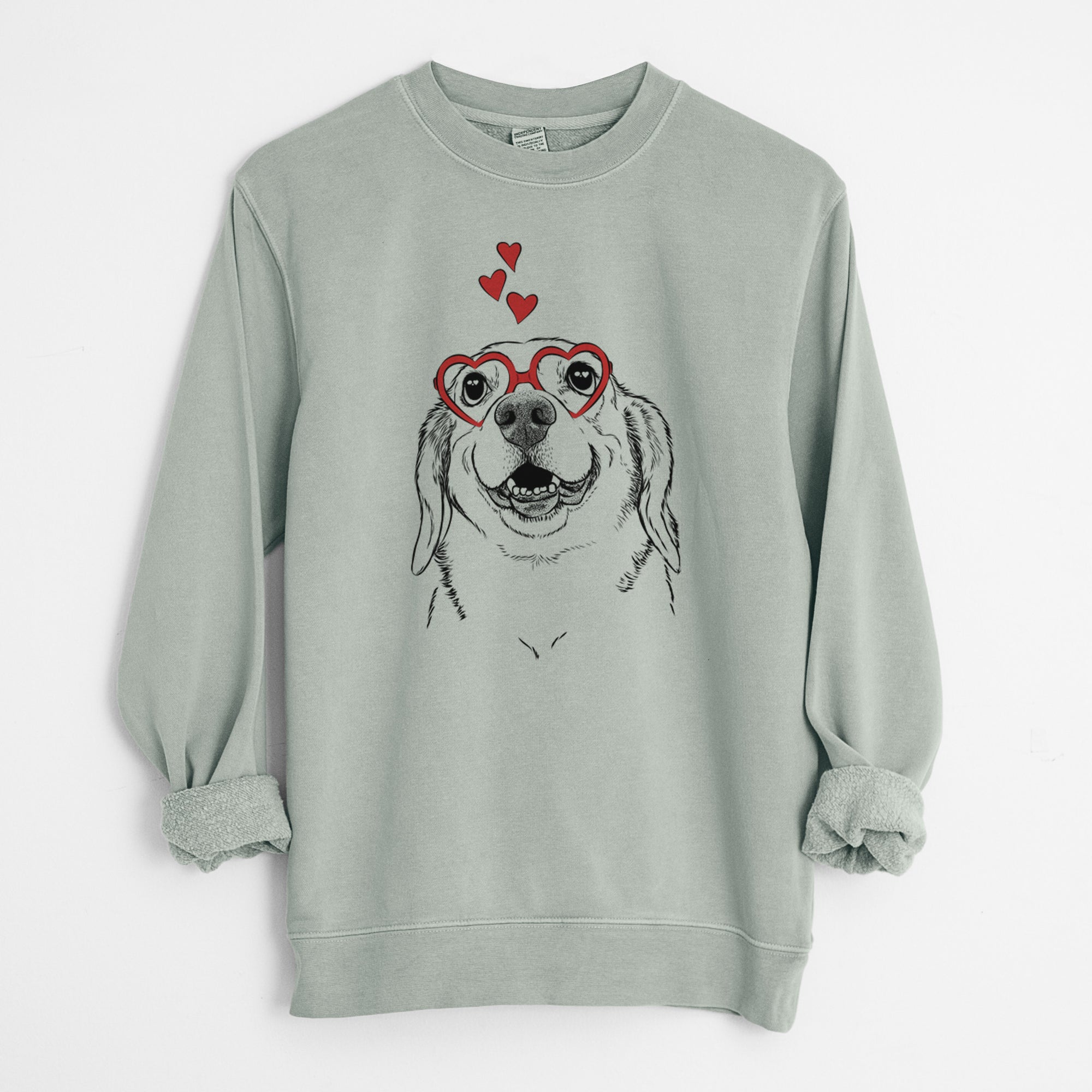 Valentine Minnie the Corgle - Unisex Pigment Dyed Crew Sweatshirt