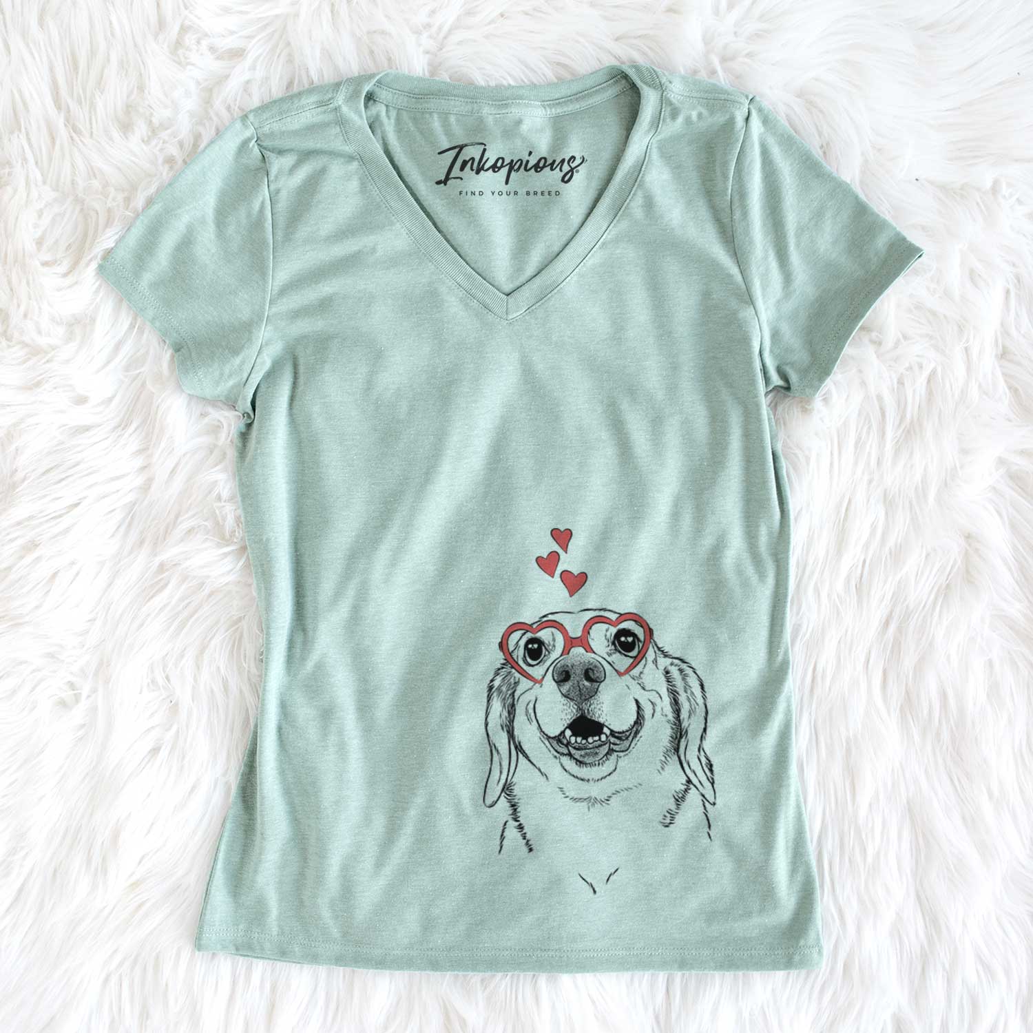 Valentine Minnie the Corgle - Women's V-neck Shirt