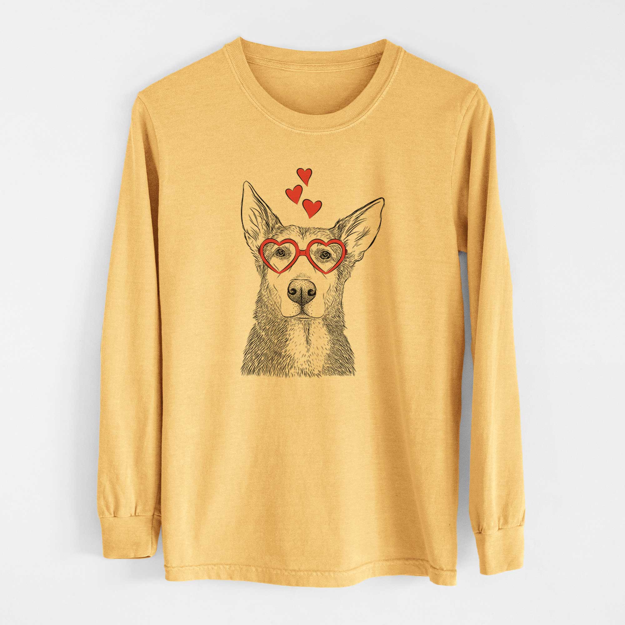 Valentine Misty the German Shepherd Mix - Heavyweight 100% Cotton Long Sleeve