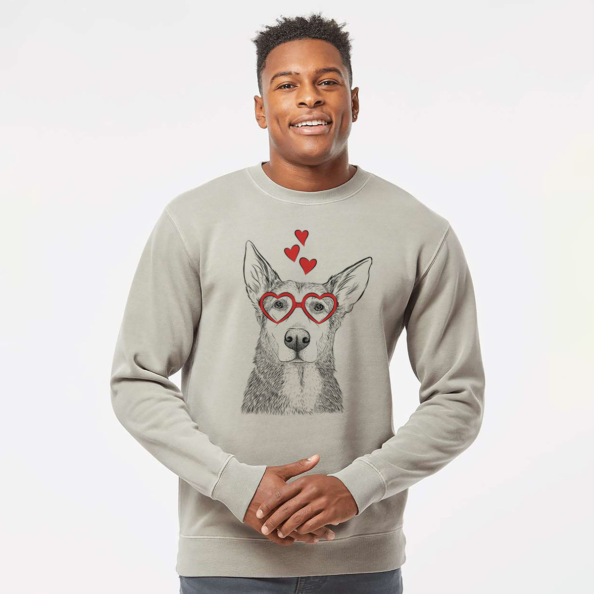 Valentine Misty the German Shepherd Mix - Unisex Pigment Dyed Crew Sweatshirt