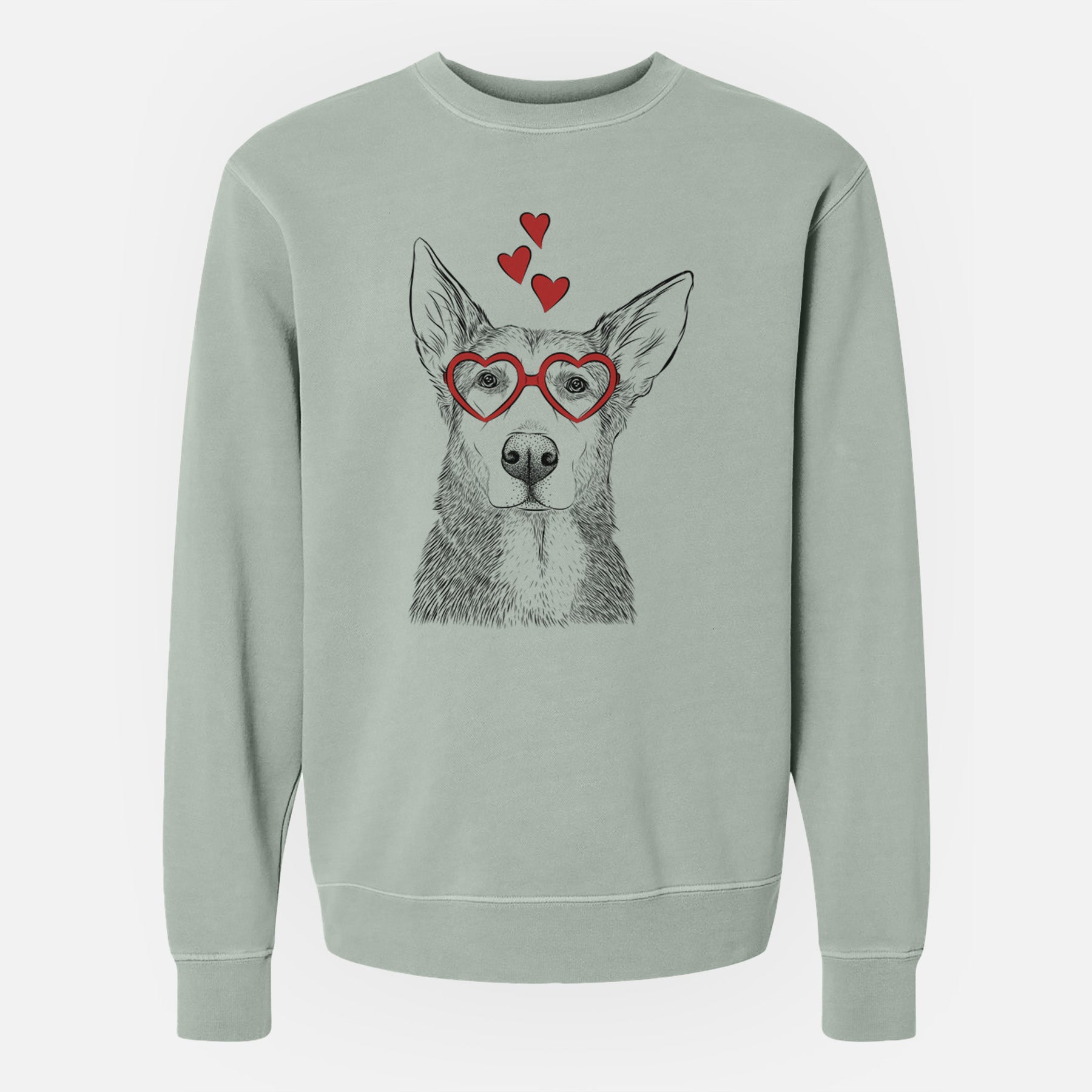 Valentine Misty the German Shepherd Mix - Unisex Pigment Dyed Crew Sweatshirt