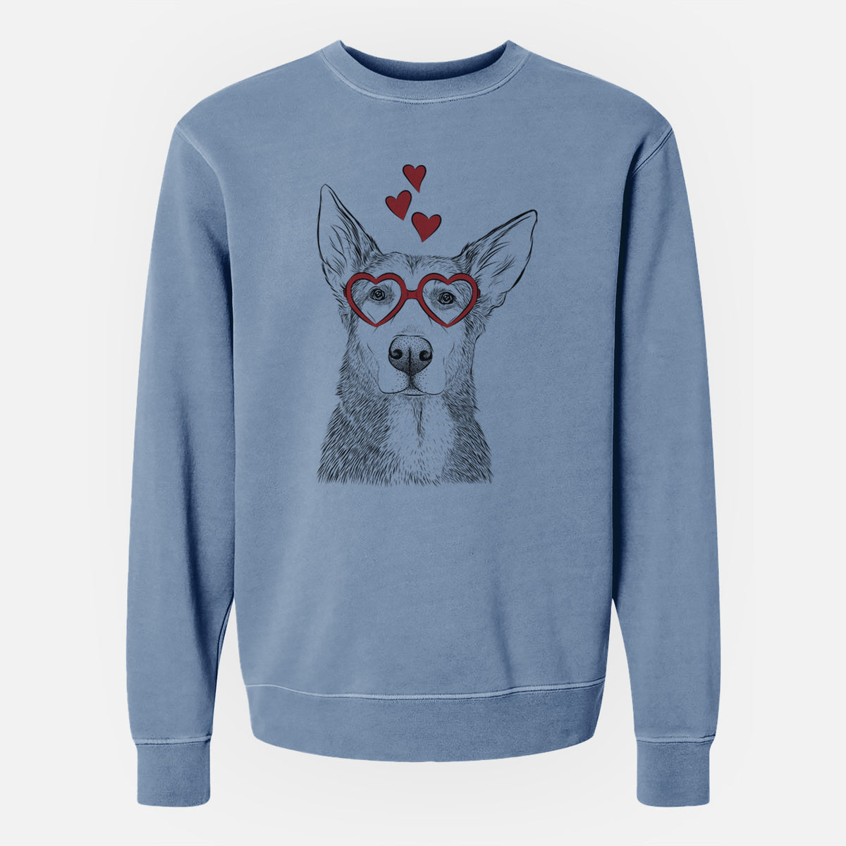 Valentine Misty the German Shepherd Mix - Unisex Pigment Dyed Crew Sweatshirt