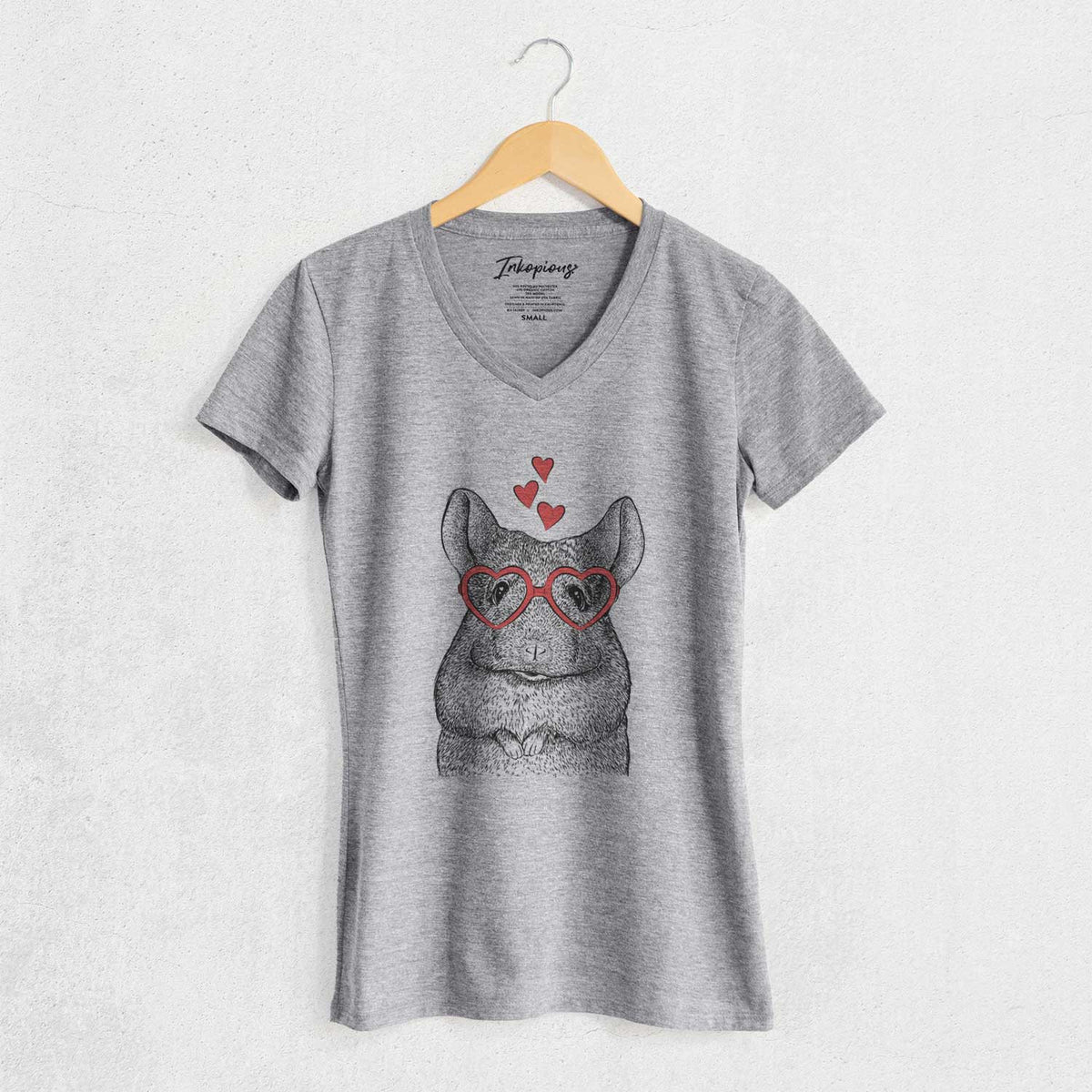 Valentine Mojo the Chinchilla - Women's V-neck Shirt
