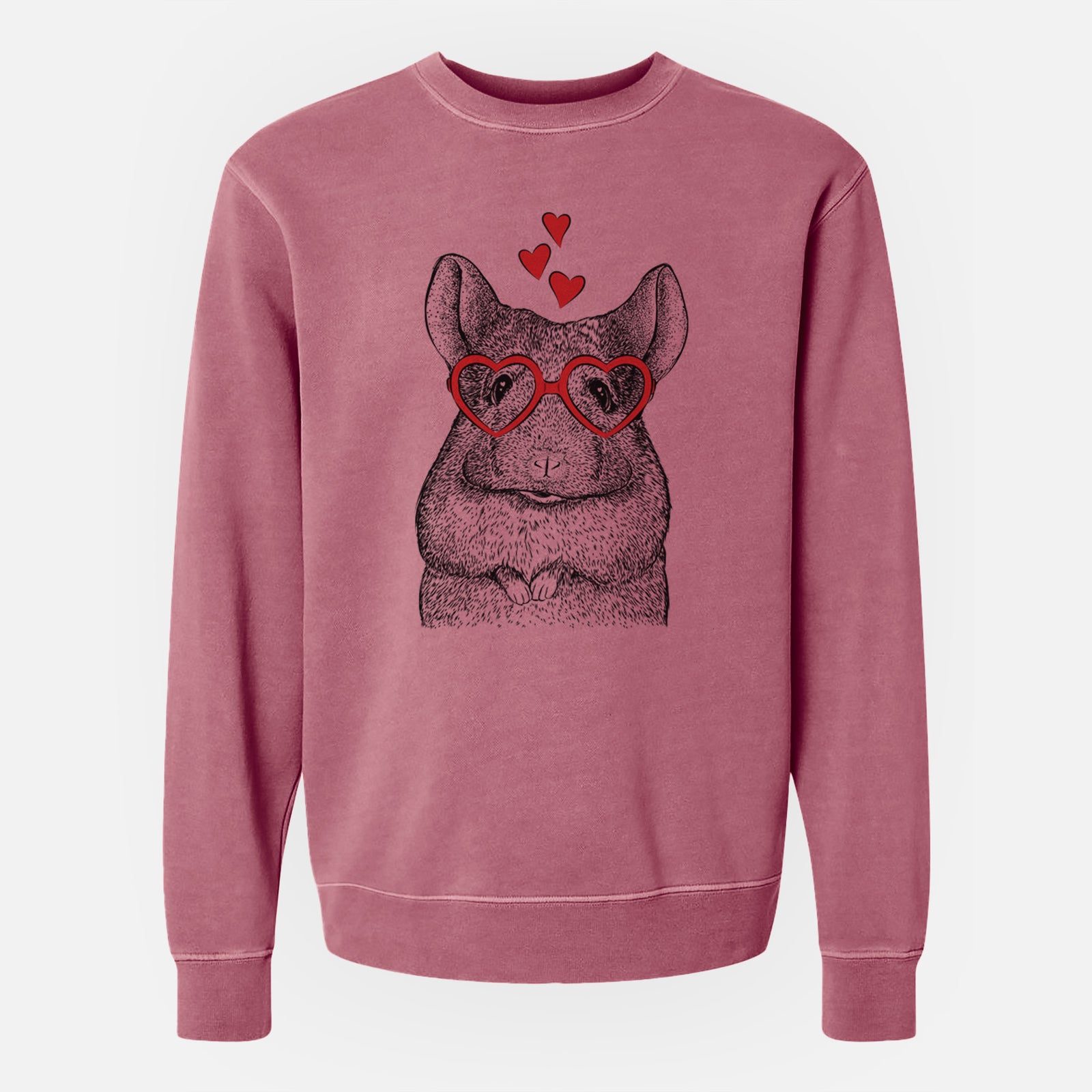 Valentine Mojo the Chinchilla - Unisex Pigment Dyed Crew Sweatshirt