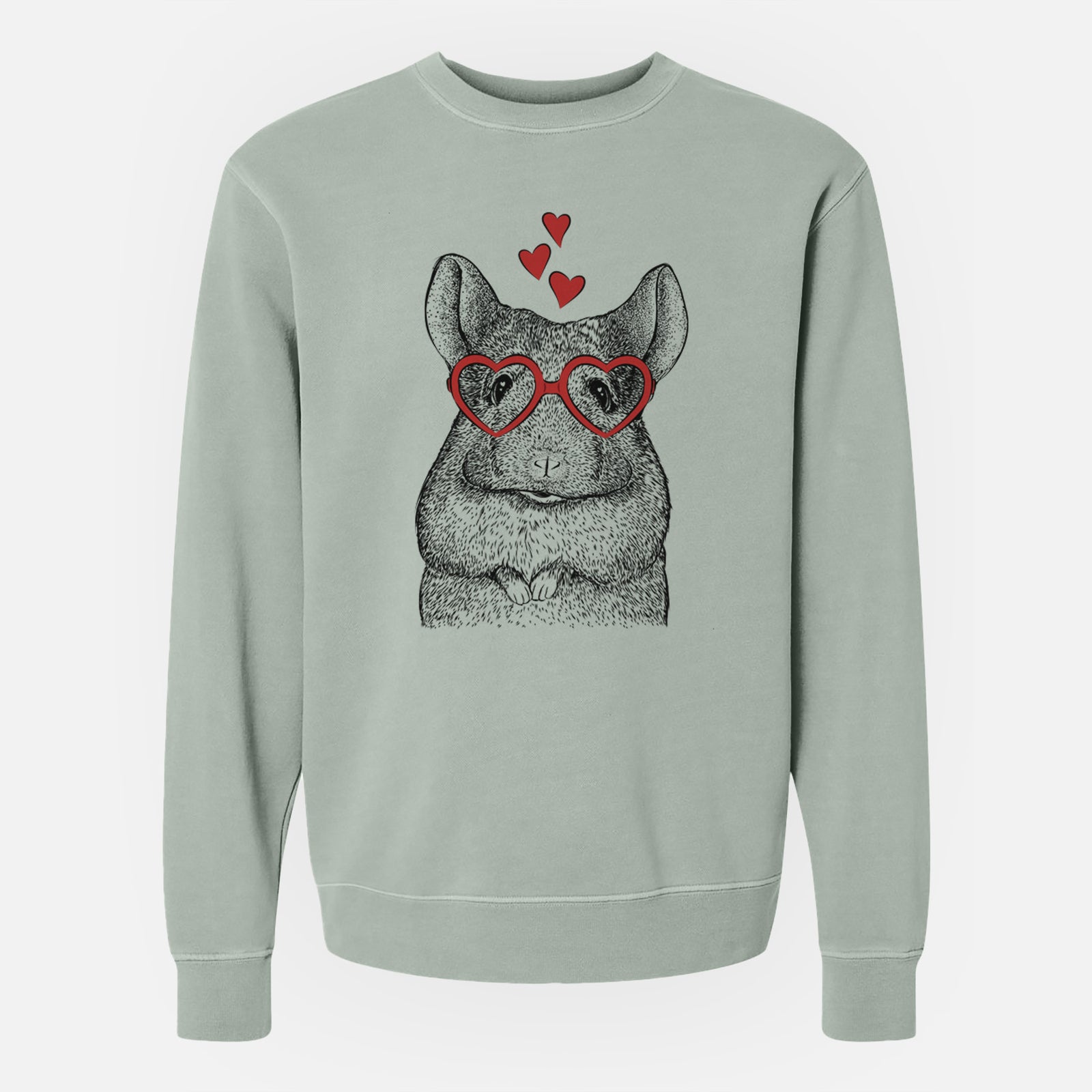 Valentine Mojo the Chinchilla - Unisex Pigment Dyed Crew Sweatshirt