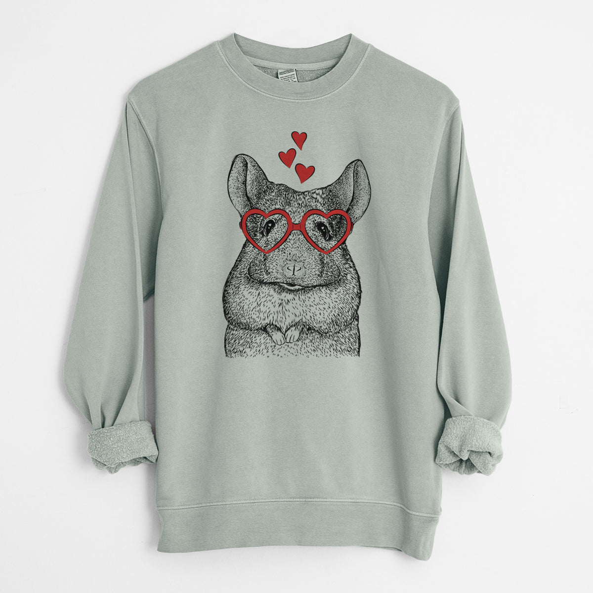 Valentine Mojo the Chinchilla - Unisex Pigment Dyed Crew Sweatshirt