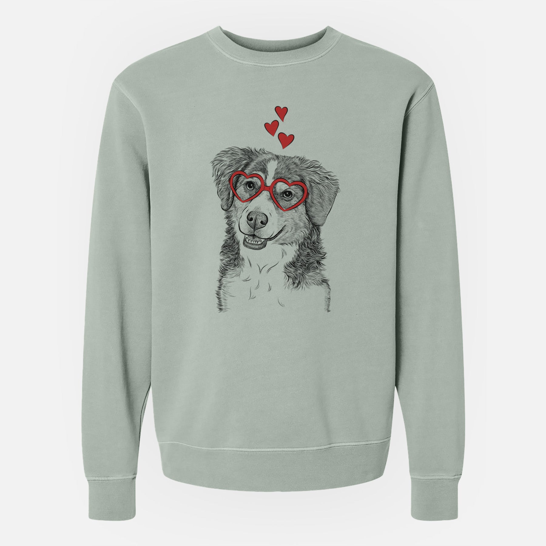 Valentine Molly the Miniature Bernedoodle - Unisex Pigment Dyed Crew Sweatshirt