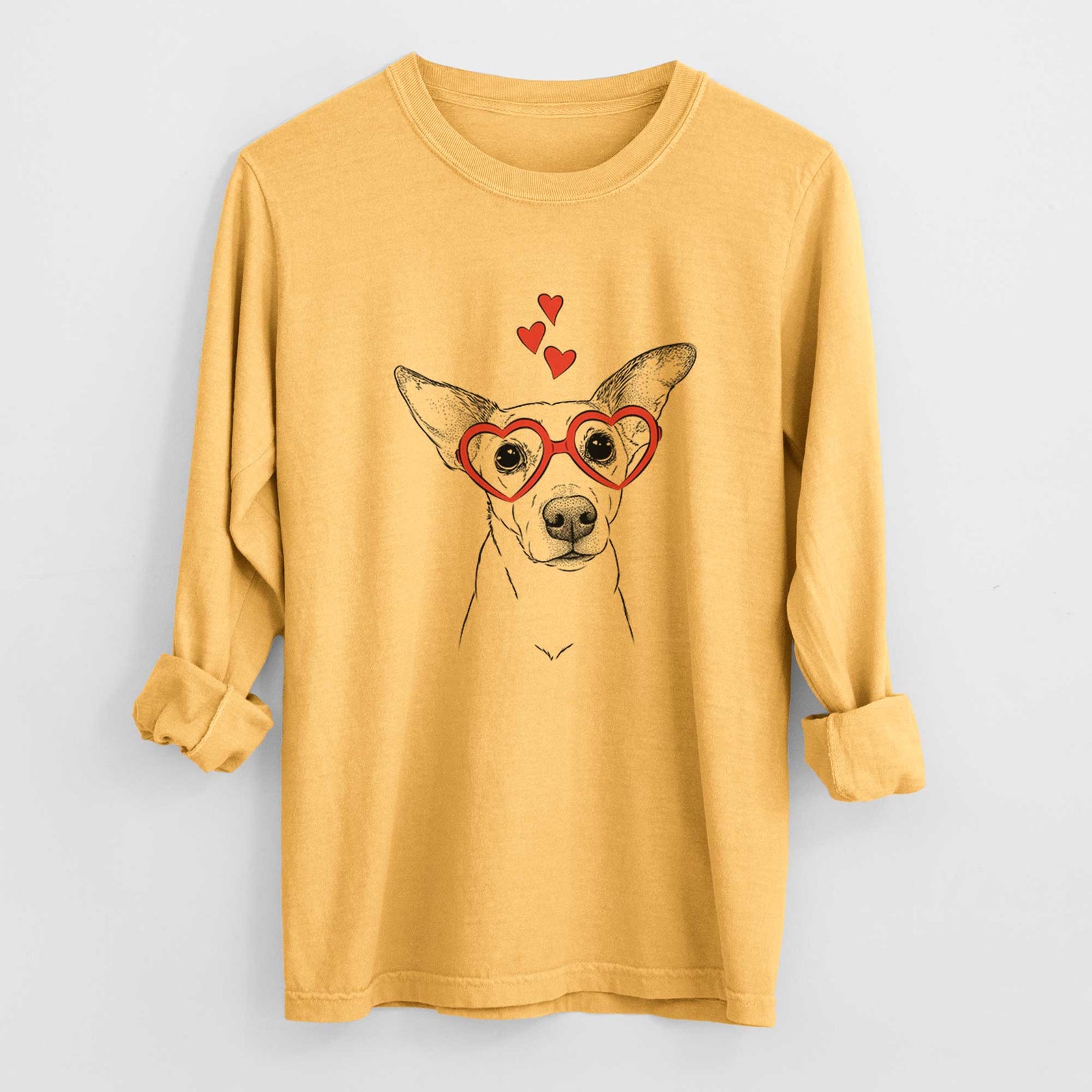 Valentine Molly the Jack Russell Terrier - Heavyweight 100% Cotton Long Sleeve