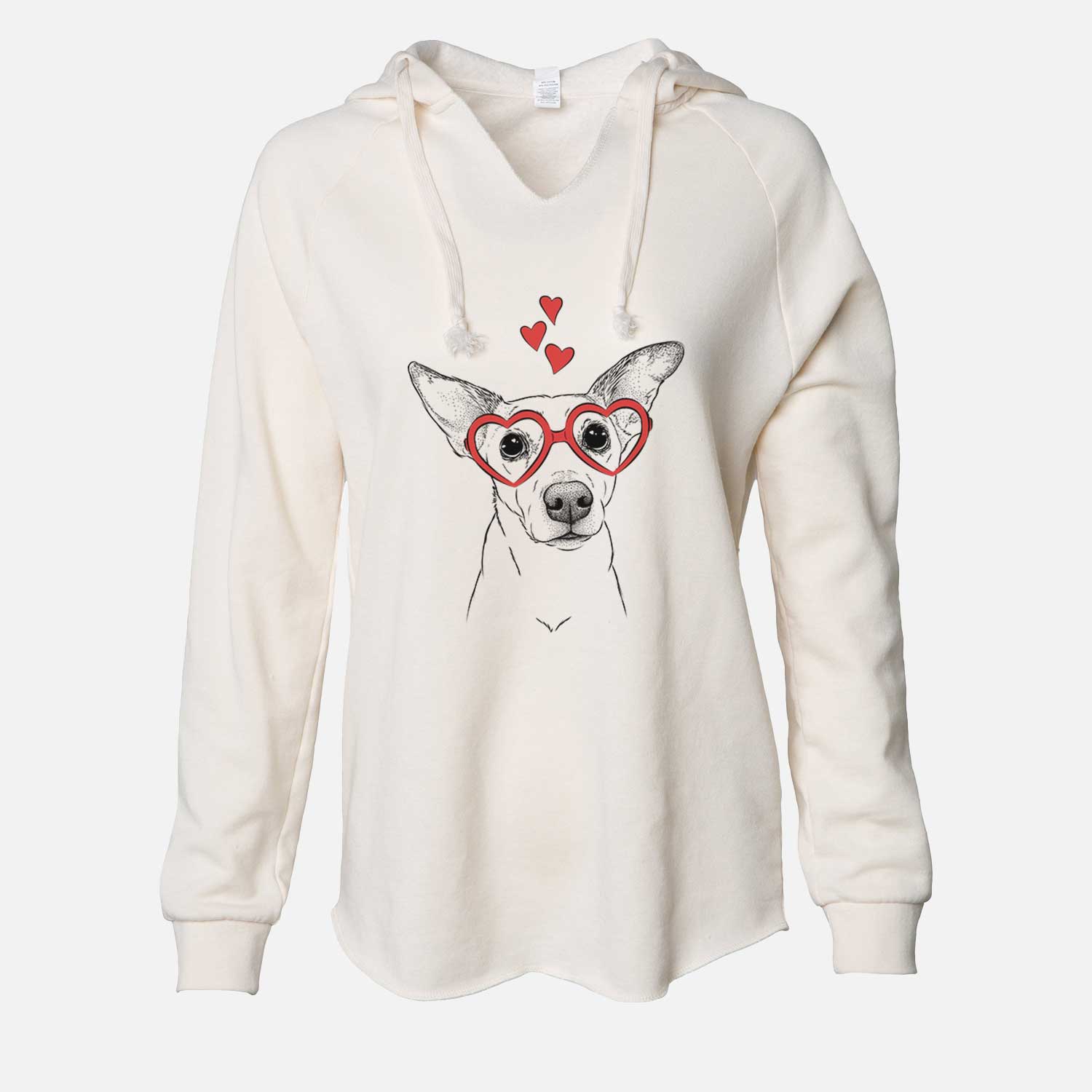 Valentine Molly the Jack Russell Terrier - Cali Wave Hooded Sweatshirt