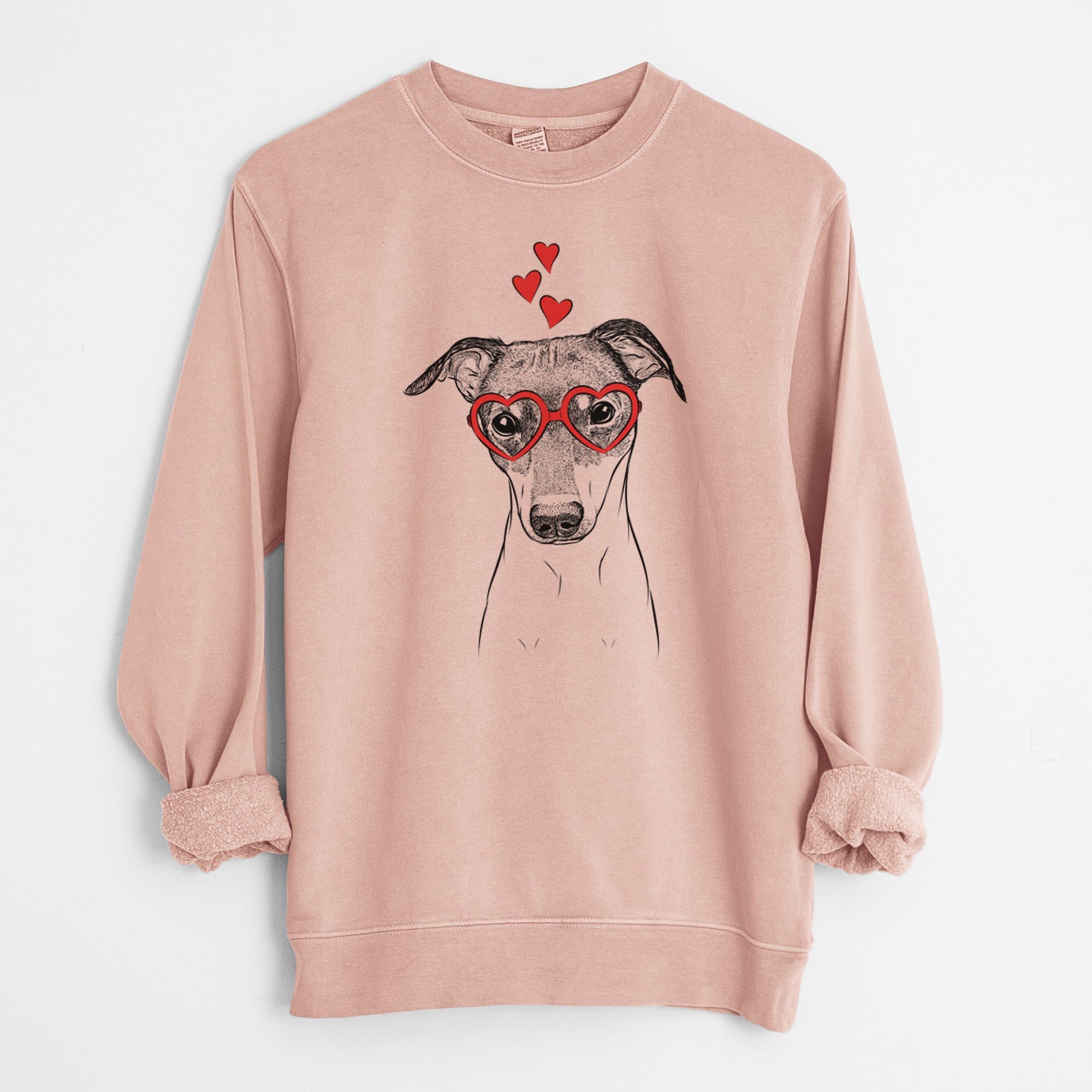 Valentine Momo the Japanese Terrier - Unisex Pigment Dyed Crew Sweatshirt