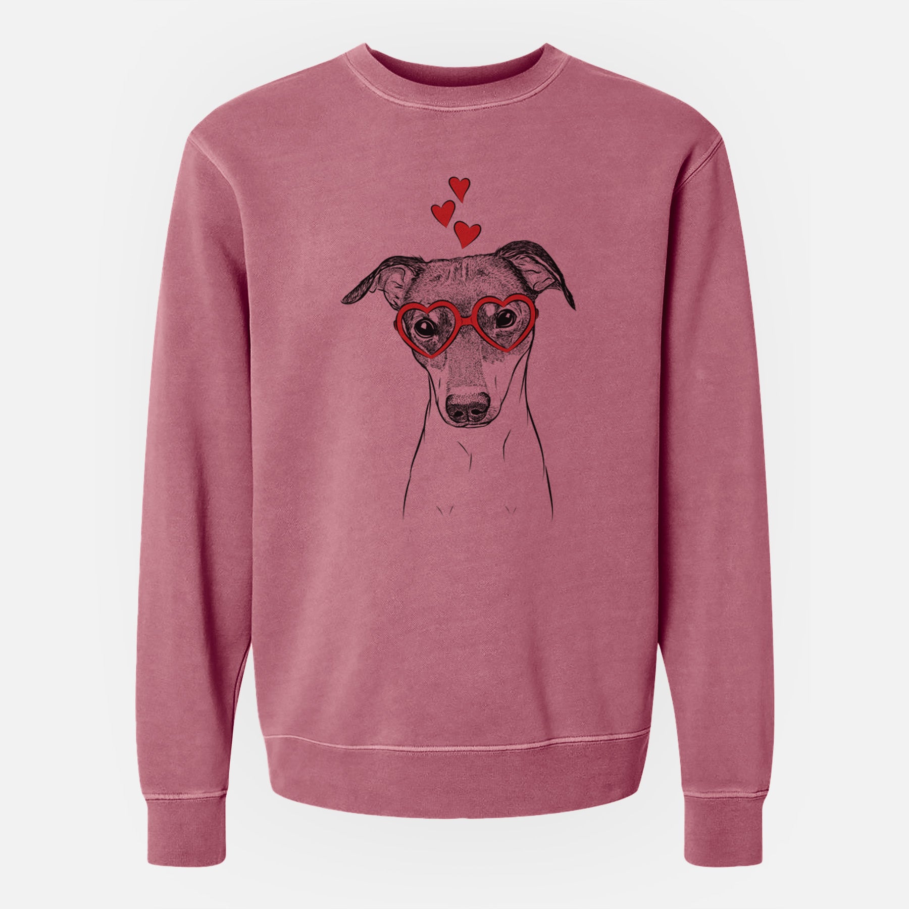 Valentine Momo the Japanese Terrier - Unisex Pigment Dyed Crew Sweatshirt