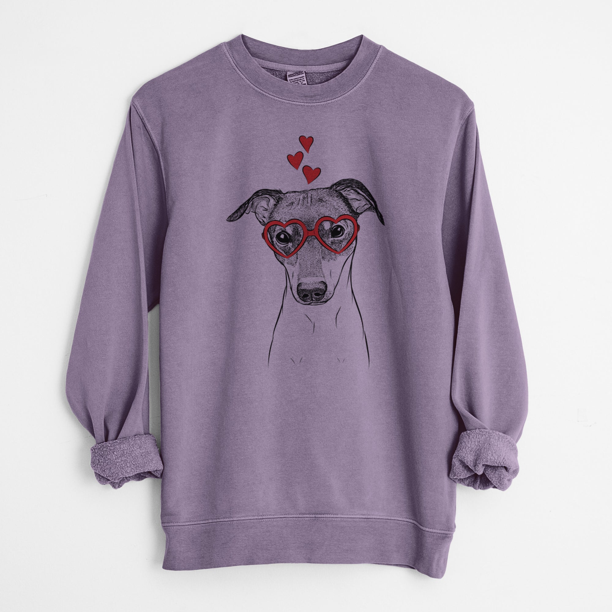 Valentine Momo the Japanese Terrier - Unisex Pigment Dyed Crew Sweatshirt